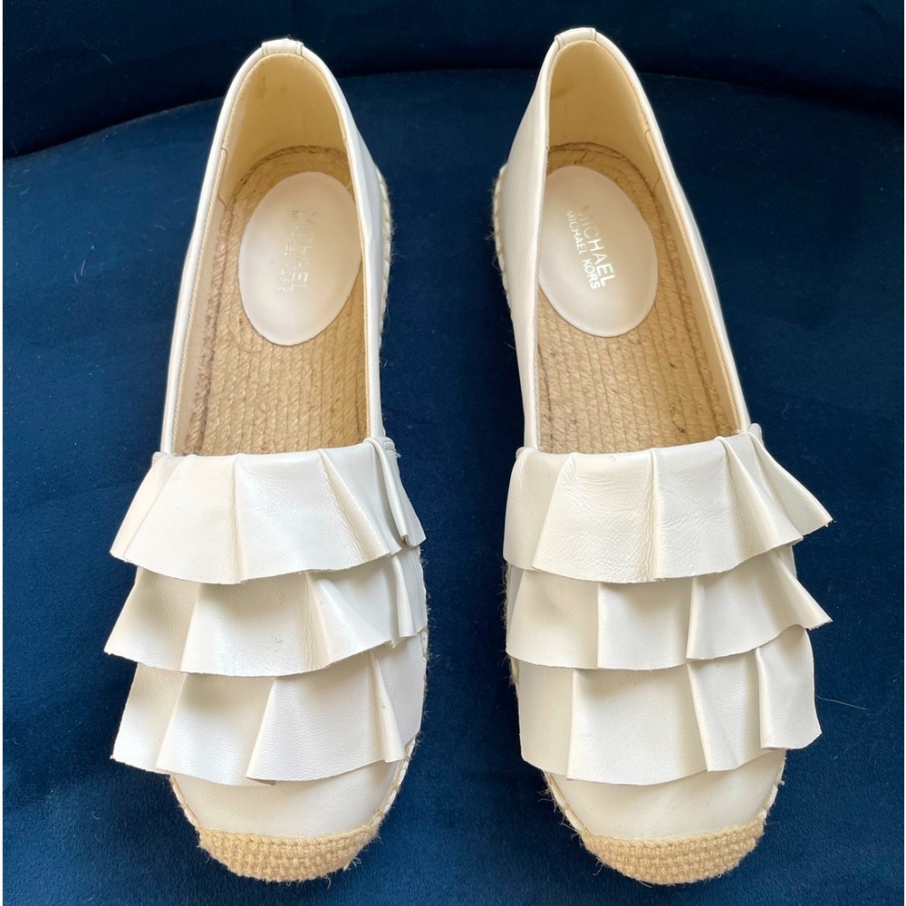 Michael Kors white leather espadrilles in a size 8M